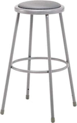 NPS - 30 Inch High, Stationary Fixed Height Stool - 16-1/2 Inch Deep x 16-1/2 Inch Wide, Vinyl Seat, Grey - Apex Tool & Supply