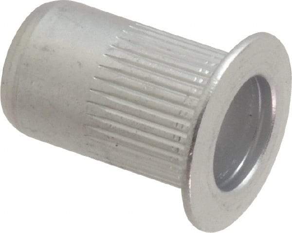 RivetKing - 0.02 to 0.13" Grip, Aluminum Standard Rivet Nut - Uncoated, Countersunk Head - Apex Tool & Supply