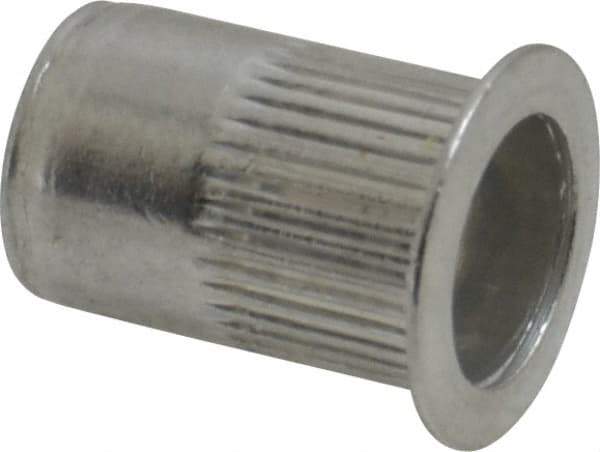 RivetKing - 0.02 to 0.13" Grip, Aluminum Standard Rivet Nut - Uncoated, Countersunk Head - Apex Tool & Supply
