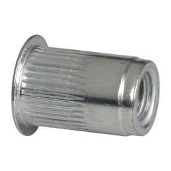 RivetKing - 1/4-20, 0.027 to 0.165" Grip, 25/64" Drill, Aluminum Standard Rivet Nut - Uncoated, Countersunk Head - Apex Tool & Supply