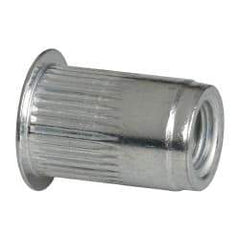 RivetKing - 1/4-20, 0.027 to 0.165" Grip, 25/64" Drill, Aluminum Standard Rivet Nut - Uncoated, Countersunk Head - Apex Tool & Supply