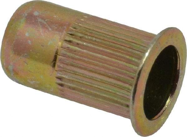 RivetKing - 0.13 to 0.225" Grip, Steel Standard Rivet Nut - Zinc Yellow Dichromate Finish, Flange Head - Apex Tool & Supply