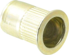RivetKing - 1/4-20, 0.027 to 0.165" Grip, Steel Standard Rivet Nut - Zinc Yellow Dichromate Finish, Countersunk Head - Apex Tool & Supply