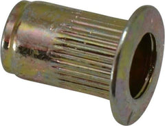 RivetKing - #6-32, 0.02 to 0.08" Grip, Steel Standard Rivet Nut - Zinc Yellow Dichromate Finish, Countersunk Head - Apex Tool & Supply