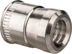 RivetKing - 1/4-20 UNC, Uncoated, Aluminum Knurled Rivet Nut Inserts - 0.391" to 0.396" Grip, 3/8" Drill Size - Apex Tool & Supply