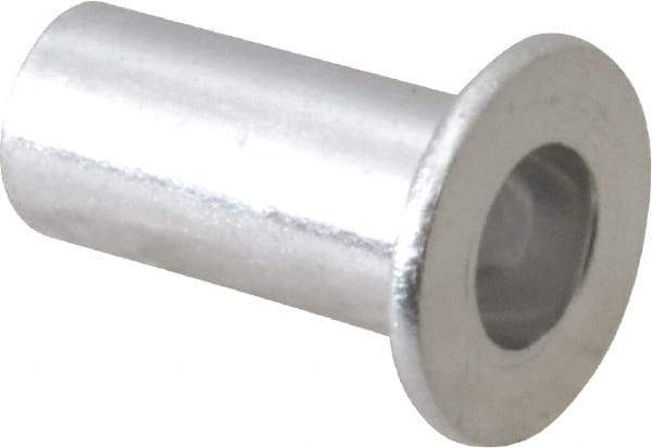 RivetKing - #10-32, 0.01 to 0.08" Grip, 1/4" Drill, Aluminum Standard Rivet Nut - Uncoated, Round Head - Apex Tool & Supply