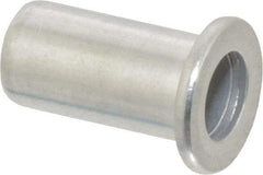 RivetKing - 1/4-20, 0.02 to 0.08" Grip, Aluminum Standard Rivet Nut - Uncoated, Drill Size Letter Q, Round Head - Apex Tool & Supply