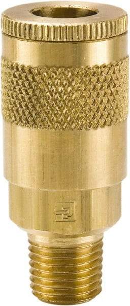 Parker - 1/2-14 Male NPTF Tru-Flate Automotive Pneumatic Hose Coupler - Brass, 1/2" Body Diam - Apex Tool & Supply
