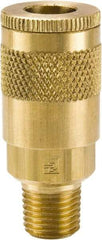 Parker - 1/2-14 Male NPTF Tru-Flate Automotive Pneumatic Hose Coupler - Brass, 1/2" Body Diam - Apex Tool & Supply