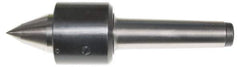 Interstate - MT3 Taper Shank Shank, 1.85" Head Diam, 704 Lb Capacity, Live Center - 5,000 Max RPM, 1.181" Point Diam, 1.81" Point Len, 704 Lb Max Workpc, Long Point - Apex Tool & Supply