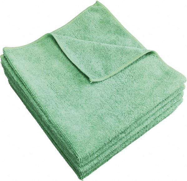 PRO-SOURCE - Dry Microfiber Wipes - Packet, 16" x 16" Sheet Size, Green - Apex Tool & Supply