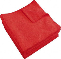 PRO-SOURCE - Dry Microfiber Wipes - Packet, 16" x 16" Sheet Size, Red - Apex Tool & Supply