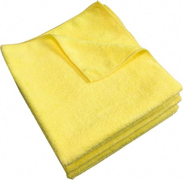 PRO-SOURCE - Dry Microfiber Wipes - Packet, 16" x 16" Sheet Size, Yellow - Apex Tool & Supply