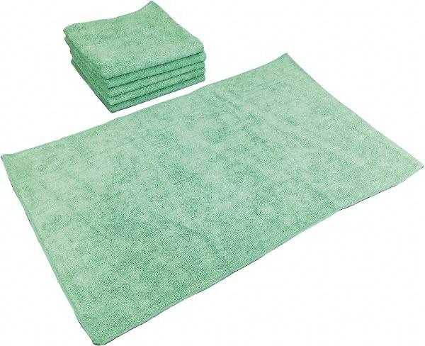 PRO-SOURCE - Reusable Microfiber Wipes - Packet, 16" x 27" Sheet Size, Green - Apex Tool & Supply