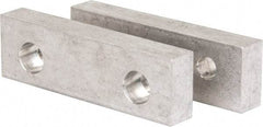 Gibraltar - 4-1/16" Wide x 1-1/4" High x 5/8" Thick, Flat/No Step Vise Jaw - Soft, Aluminum, Fixed Jaw, Compatible with 4" Vises - Apex Tool & Supply