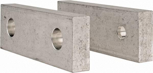 Gibraltar - 6" Wide x 2" High x 3/4" Thick, Flat/No Step Vise Jaw - Soft, Aluminum, Fixed Jaw, Compatible with 6" Vises - Apex Tool & Supply
