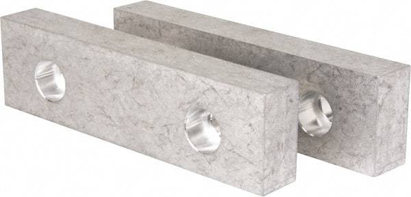 Gibraltar - 8-1/8" Wide x 2-1/4" High x 1-1/8" Thick, Flat/No Step Vise Jaw - Soft, Aluminum, Fixed Jaw, Compatible with 8" Vises - Apex Tool & Supply