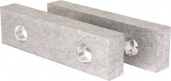 Gibraltar - 8-1/8" Wide x 2-1/4" High x 1-1/8" Thick, Flat/No Step Vise Jaw - Soft, Aluminum, Fixed Jaw, Compatible with 8" Vises - Apex Tool & Supply