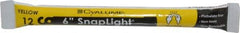 Cyalume - 10 Piece Yellow Chemical Lightstick - 6 Inch Long, 8 Hours Illumination Time, Nonflammable, Nontoxic and Waterproof, Snap and Shake Activation Method - Apex Tool & Supply