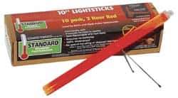 Cyalume - 10 Piece Red Chemical Lightstick - 10 Inch Long, 2 Hours Illumination Time, Nonflammable, Nontoxic and Waterproof, Snap and Shake Activation Method - Apex Tool & Supply