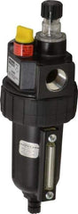 Parker - 1/2" NPT, 250 Max psi Intermediate Micro Mist Lubricator - Metal Bowl with Sight Glass, Zinc Body, 90 CFM, 175°F Max Temp, 2.81" Wide x 7.82" High - Apex Tool & Supply