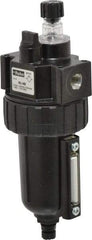 Parker - 1/4" NPT, 250 Max psi Intermediate Mist Lubricator - Metal Bowl with Sight Glass, Zinc Body, 40 CFM, 175°F Max Temp, 2.81" Wide x 7.82" High - Apex Tool & Supply