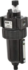 Parker - 3/8" NPT, 250 Max psi Intermediate Mist Lubricator - Metal Bowl with Sight Glass, Zinc Body, 60 CFM, 175°F Max Temp, 2.81" Wide x 7.82" High - Apex Tool & Supply