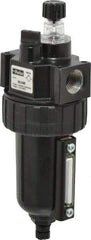 Parker - 1/2" NPT, 250 Max psi Intermediate Mist Lubricator - Metal Bowl with Sight Glass, Zinc Body, 90 CFM, 175°F Max Temp, 2.81" Wide x 7.82" High - Apex Tool & Supply