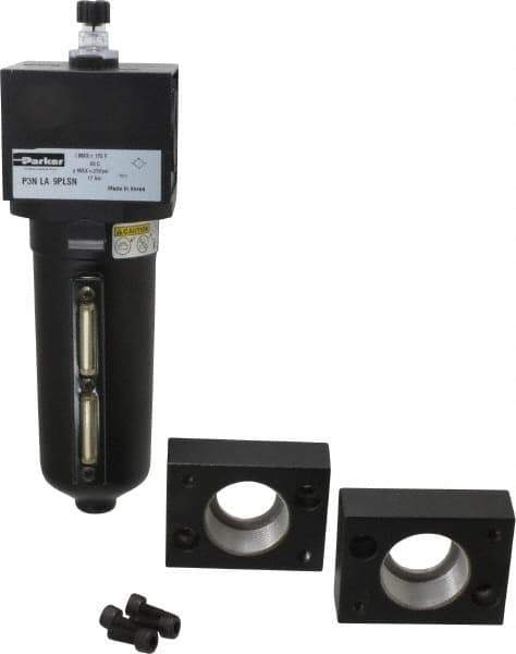 Parker - 1 1/2" NPT, 250 Max psi Heavy Duty Mist Lubricator - Metal Bowl with Sight Glass, Zinc Body, 260 CFM, 175°F Max Temp, 5.6" Wide x 11.81" High - Apex Tool & Supply