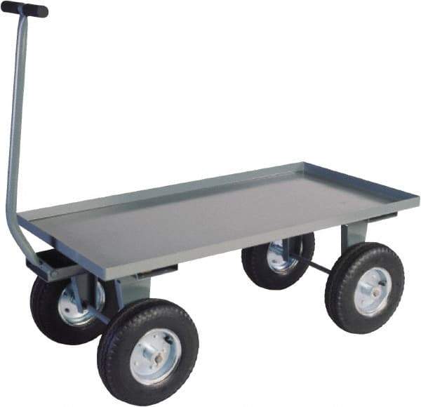 Jamco - 2,500 Lb Capacity Steel Wagon Truck - Steel Deck, 36" OAW, 19" Platform Height - Apex Tool & Supply