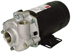 Pentair - ODP Motor, 115/208-230 Volt, 1 Phase, 1 HP, Stainless Steel Straight Pump - 1-1/4 Inch Inlet, 1-1/4 Inch Outlet, 58 Max Head psi, Stainless Steel Impeller, Viton Seal, 58 Ft. Shut Off - Apex Tool & Supply