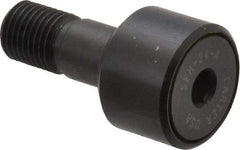 Made in USA - 3/4" Roller Diam x 1/2" Width, 3/8" Stud Diam x 7/8" Length, Stud Cam Follower - Steel, 3/8" Thread Length, 3/8-24 Thread, 1,328 Lb Dynamic Cap - Apex Tool & Supply