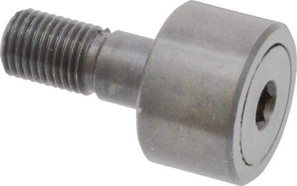 Made in USA - 1" Roller Diam x 5/8" Width, 7/16" Stud Diam x 1" Length, Stud Cam Follower - Steel, 1/2" Thread Length, 7/16-20 Thread, 1,780 Lb Dynamic Cap - Apex Tool & Supply