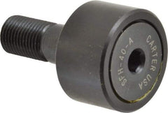 Made in USA - 1-1/4" Roller Diam x 3/4" Width, 1/2" Stud Diam x 1-1/4" Length, Stud Cam Follower - Steel, 5/8" Thread Length, 1/2-20 Thread, 3,144 Lb Dynamic Cap - Apex Tool & Supply