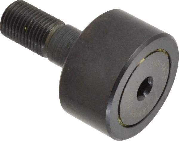 Made in USA - 1-3/8" Roller Diam x 3/4" Width, 1/2" Stud Diam x 1-1/4" Length, Stud Cam Follower - Steel, 5/8" Thread Length, 1/2-20 Thread, 3,144 Lb Dynamic Cap - Apex Tool & Supply