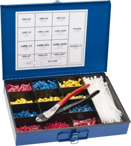 Thomas & Betts - 1,102 Piece, Terminal Kit - 22 to 10 AWG Compatible Wire Size - Apex Tool & Supply