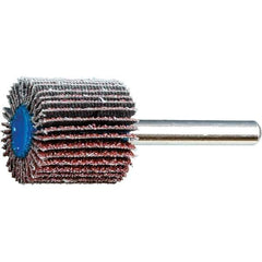 PFERD - 1" Diam x 1" Face Width, Aluminum Oxide Coated Mounted Flap Wheel - 1/4" Shank Mount, 40 Grit, 25,000 Max RPM - Apex Tool & Supply