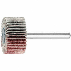 PFERD - 1-3/8" Diam x 5/8" Face Width, Aluminum Oxide Coated Mounted Flap Wheel - 1/4" Shank Mount, 60 Grit, 23,000 Max RPM - Apex Tool & Supply