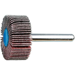 PFERD - 1-3/8" Diam x 5/8" Face Width, Aluminum Oxide Coated Mounted Flap Wheel - 1/4" Shank Mount, 80 Grit, 23,000 Max RPM - Apex Tool & Supply