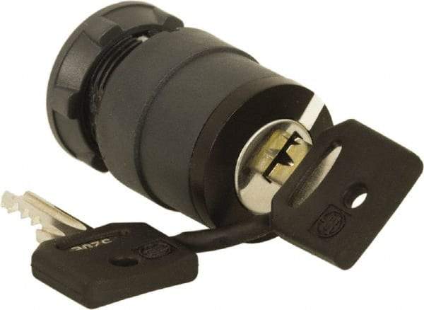 Schneider Electric - 22mm Mount Hole, 2 Position, Key Operated, Selector Switch Only - Black, Maintained (MA), Nonilluminated, Shock, Vibration and Water Resistant - Apex Tool & Supply