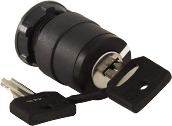 Schneider Electric - 22mm Mount Hole, 2 Position, Key Operated, Selector Switch Only - Black, Maintained (MA), Nonilluminated, Shock, Vibration and Water Resistant - Apex Tool & Supply