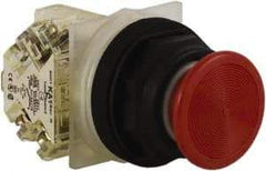 Schneider Electric - 30mm Mount Hole, Extended Straight, Pushbutton Switch with Contact Block - Red Pushbutton, Momentary (MO) - Apex Tool & Supply