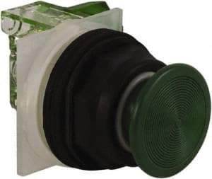 Schneider Electric - 30mm Mount Hole, Extended Straight, Pushbutton Switch with Contact Block - Green Pushbutton, Momentary (MO) - Apex Tool & Supply