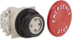 Schneider Electric - 30mm Mount Hole, Extended Straight, Pushbutton Switch with Contact Block - Red Pushbutton, Momentary (MO) - Apex Tool & Supply