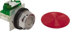 Schneider Electric - 30mm Mount Hole, Extended Straight, Pushbutton Switch with Contact Block - Red Pushbutton, Momentary (MO) - Apex Tool & Supply
