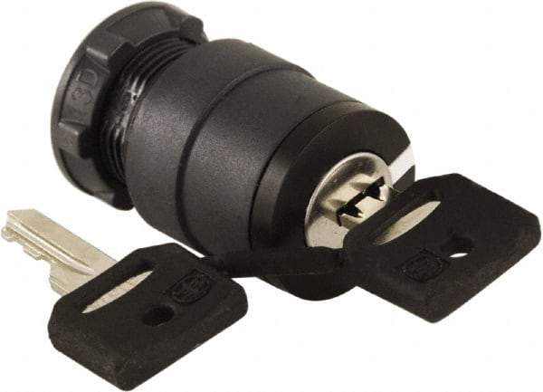 Schneider Electric - 22mm Mount Hole, 2 Position, Key Operated, Selector Switch Only - Black, Maintained (MA), Nonilluminated, Shock, Vibration and Water Resistant - Apex Tool & Supply