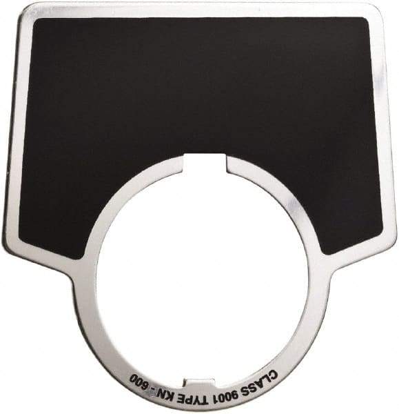 Schneider Electric - Aluminum Legend Plate - Blank - Black Background, 30mm Hole Diameter - Apex Tool & Supply