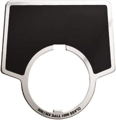 Schneider Electric - Aluminum Legend Plate - Blank - Black Background, 30mm Hole Diameter - Apex Tool & Supply