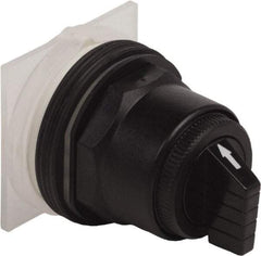 Schneider Electric - 1.18 Inch Mount Hole, 3 Position, Knob and Pushbutton Operated, Selector Switch Only - Black, Momentary (MO), without Contact Blocks, Anticorrosive, Weatherproof, Dust and Oil Resistant - Apex Tool & Supply