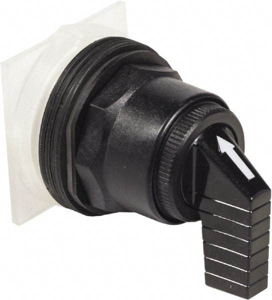 Schneider Electric - 1.18 Inch Mount Hole, 3 Position, Knob and Pushbutton Operated, Selector Switch Only - Black, Momentary (MO), without Contact Blocks, Anticorrosive, Weatherproof, Dust and Oil Resistant - Apex Tool & Supply